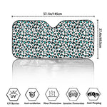 White And Teal Leopard Print Car Windshield Sun Shade