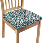 White And Teal Leopard Print Chair Cushion Cover