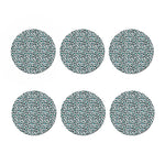 White And Teal Leopard Print Coaster Set