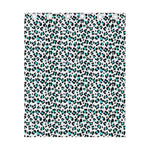 White And Teal Leopard Print Curtain
