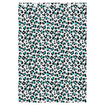 White And Teal Leopard Print Curtain