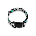 White And Teal Leopard Print Dog Collar