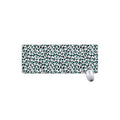 White And Teal Leopard Print Extended Mouse Pad