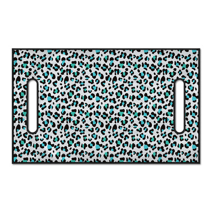 White And Teal Leopard Print Golf Cart Seat Cover