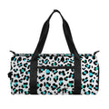 White And Teal Leopard Print Gym Bag