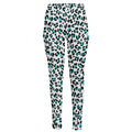 White And Teal Leopard Print High-Waisted Pocket Leggings