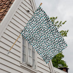 White And Teal Leopard Print House Flag