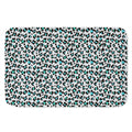 White And Teal Leopard Print Indoor Door Mat
