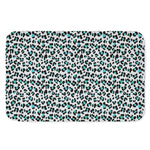 White And Teal Leopard Print Indoor Door Mat