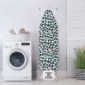 White And Teal Leopard Print Ironing Board Cover