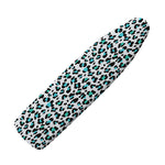 White And Teal Leopard Print Ironing Board Cover