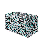 White And Teal Leopard Print Leather Tissue Box Cover