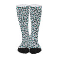 White And Teal Leopard Print Long Socks