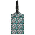 White And Teal Leopard Print Luggage Tag