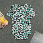White And Teal Leopard Print Men's Bodysuit
