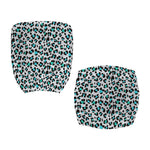 White And Teal Leopard Print Office Chair Cover