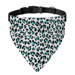 White And Teal Leopard Print Over The Collar Dog Bandana