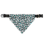 White And Teal Leopard Print Over The Collar Dog Bandana