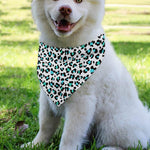 White And Teal Leopard Print Over The Collar Dog Bandana