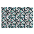 White And Teal Leopard Print Placemat