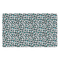 White And Teal Leopard Print Polyester Doormat