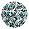 White And Teal Leopard Print Round Blanket