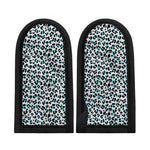 White And Teal Leopard Print Skillet Handle Cover