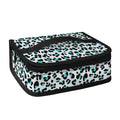 White And Teal Leopard Print Small Lunch Bag