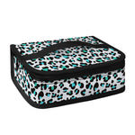 White And Teal Leopard Print Small Lunch Bag