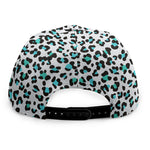 White And Teal Leopard Print Snapback Cap