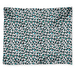 White And Teal Leopard Print Tapestry