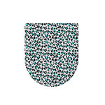 White And Teal Leopard Print Toilet Lid Cover