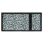 White And Teal Leopard Print Trifold Wallet