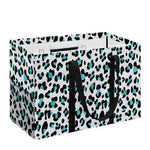 White And Teal Leopard Print Utility Tote Bag