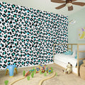 White And Teal Leopard Print Wall Sticker