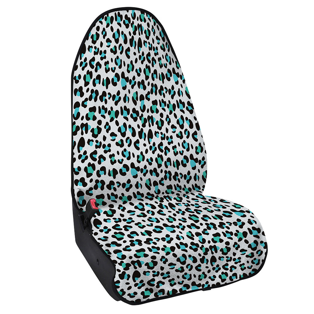 White And Teal Leopard Print Waterproof Car Seat Cover