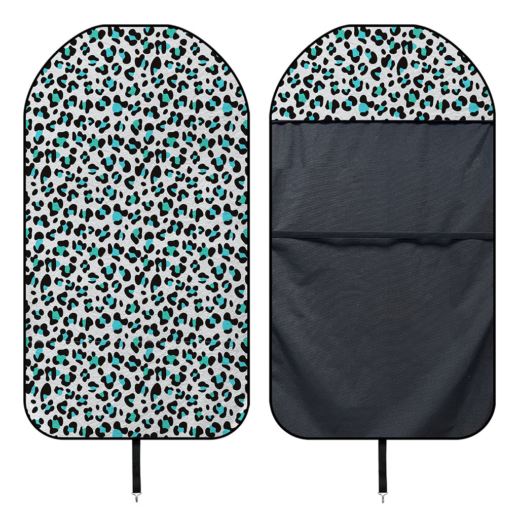 White And Teal Leopard Print Waterproof Car Seat Cover