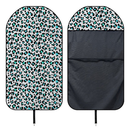 White And Teal Leopard Print Waterproof Car Seat Cover