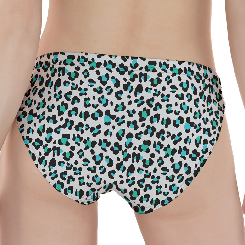 White And Teal Leopard Print Women's Panties