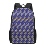White And Yellow DNA Pattern Print 17 Inch Backpack
