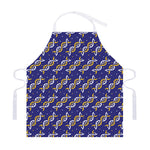 White And Yellow DNA Pattern Print Adjustable Apron