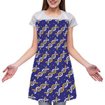 White And Yellow DNA Pattern Print Adjustable Apron