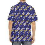 White And Yellow DNA Pattern Print Aloha Shirt