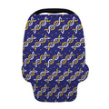 White And Yellow DNA Pattern Print Baby Seat Cover