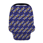 White And Yellow DNA Pattern Print Baby Seat Cover