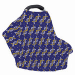 White And Yellow DNA Pattern Print Baby Seat Cover