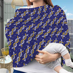 White And Yellow DNA Pattern Print Baby Seat Cover