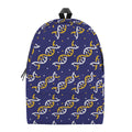 White And Yellow DNA Pattern Print School Backpack