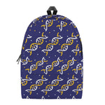 White And Yellow DNA Pattern Print Backpack