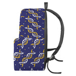 White And Yellow DNA Pattern Print Backpack